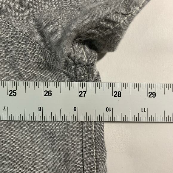 Tommy Bahama XXL Mens Shirt Gray Linen Light Textured Breathable Resort - Picture 6 of 9